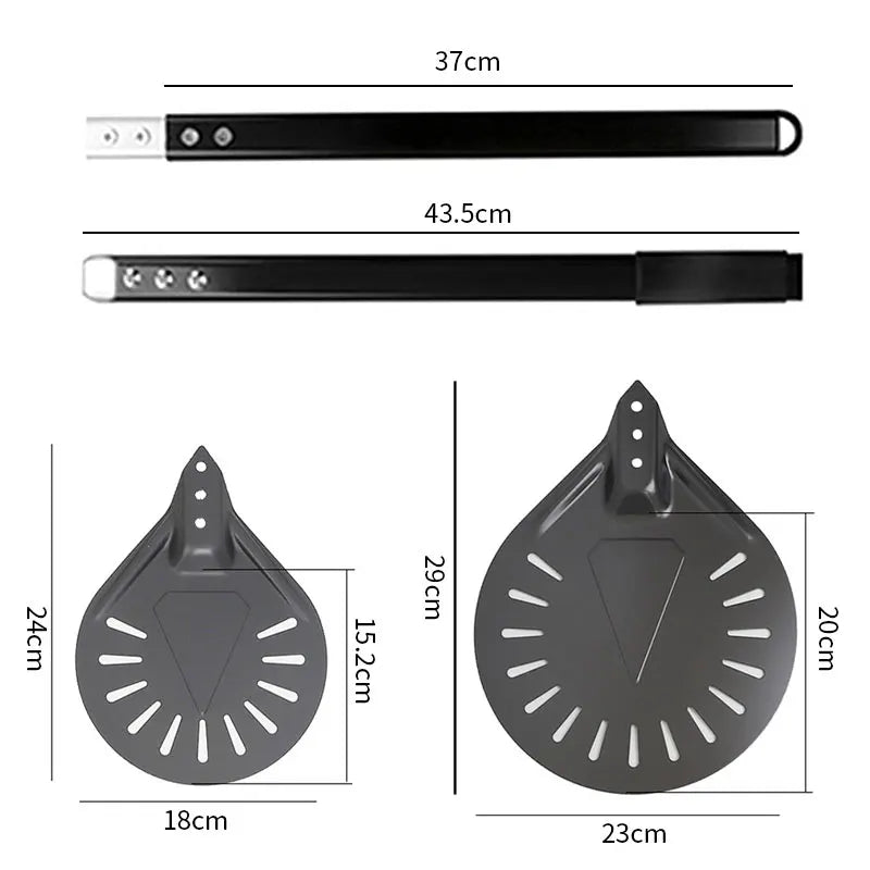 3-Pc Pizza Peel Set – Long Handle, Oven Brush & Wheel Cutter Pizza Peel Set Axl