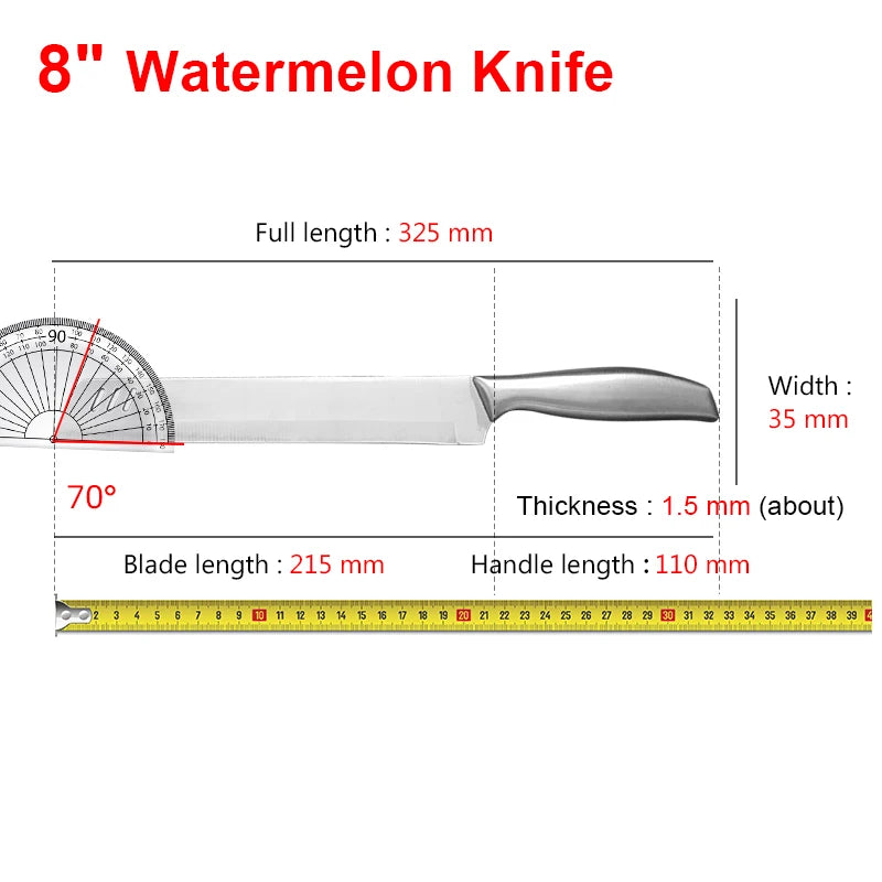 InLeung Large Stainless Steel Fruit Chef's Knife with Sheath Chef's Knife Axl