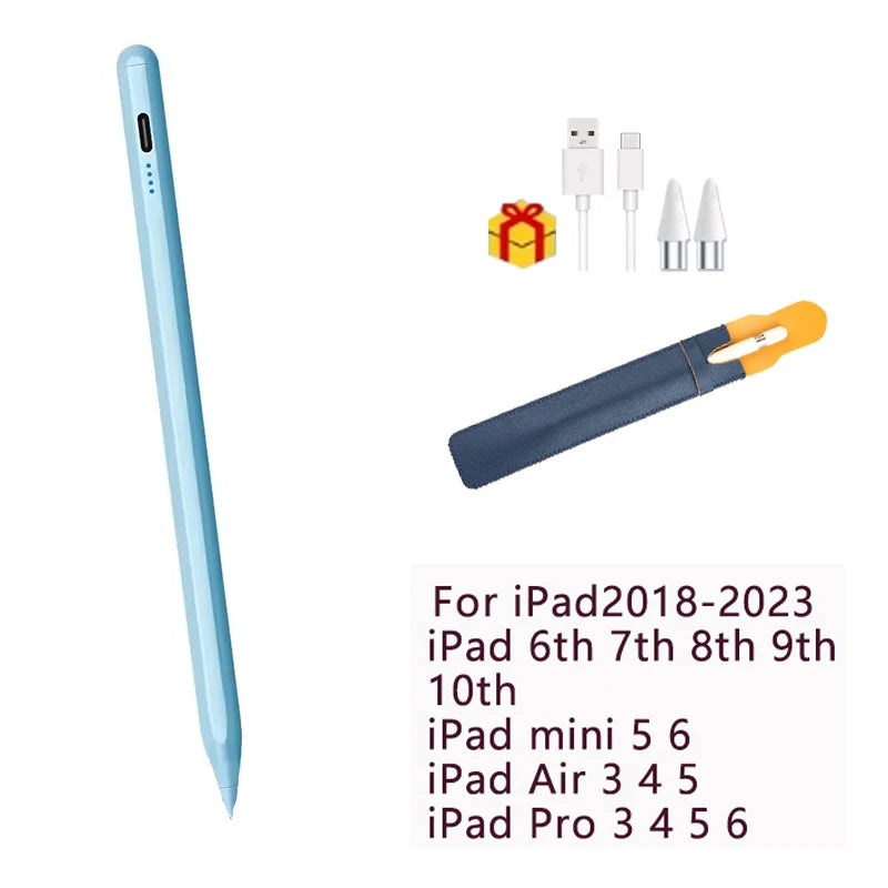 P+7 iPad Stylus Pen – Tilt, Palm Rejection, Magnetic iPad Stylus Pen Axl blue and bag