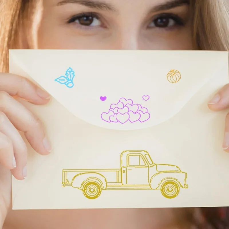 Autumn Farm Truck Clear Silicone Stamp – Pumpkin & Flowers Clear Silicone Stamp Axl