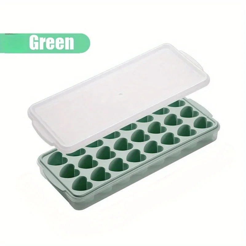 24-Grid Heart Shape Silicone Ice Cube Tray | Ice Ball Maker Silicone Ice Cube Tray Axl 24 Grids Green