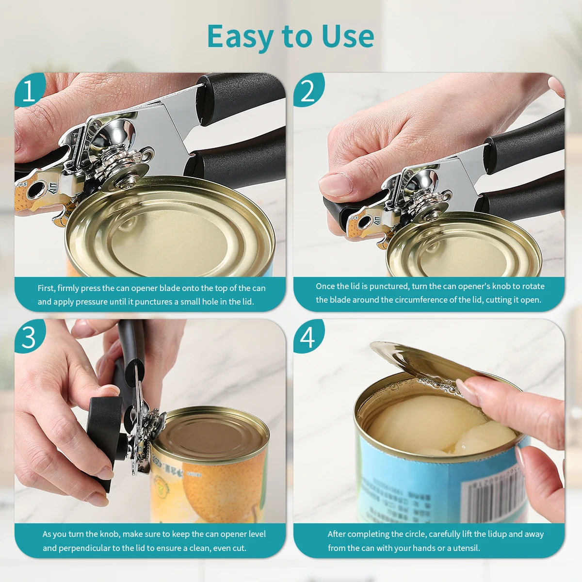 Stainless Steel Manual Can Opener & Bottle Opener | Kitchen Tool Can & Bottle Opener Axl