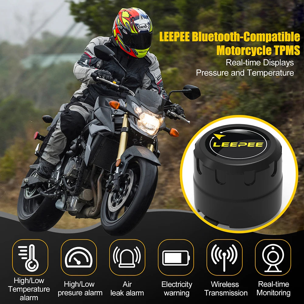Motorcycle Bluetooth TPMS – Wireless Tire Pressure Monitor Tire Pressure Monitor Axl
