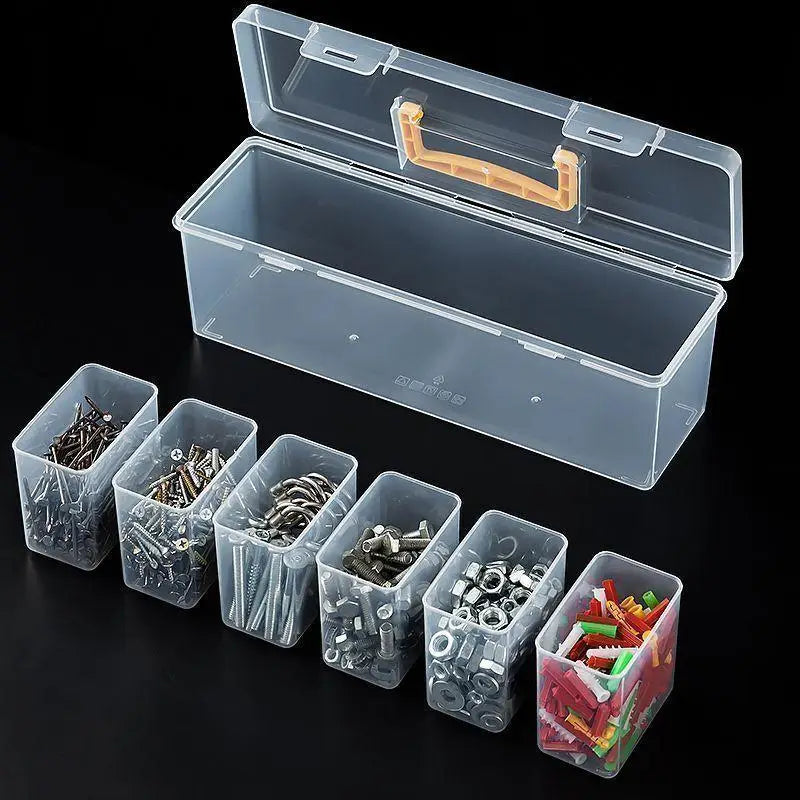 Multi-Compartment Transparent Tool Organizer Storage Box Tool Storage Box Axl 1Set Empty