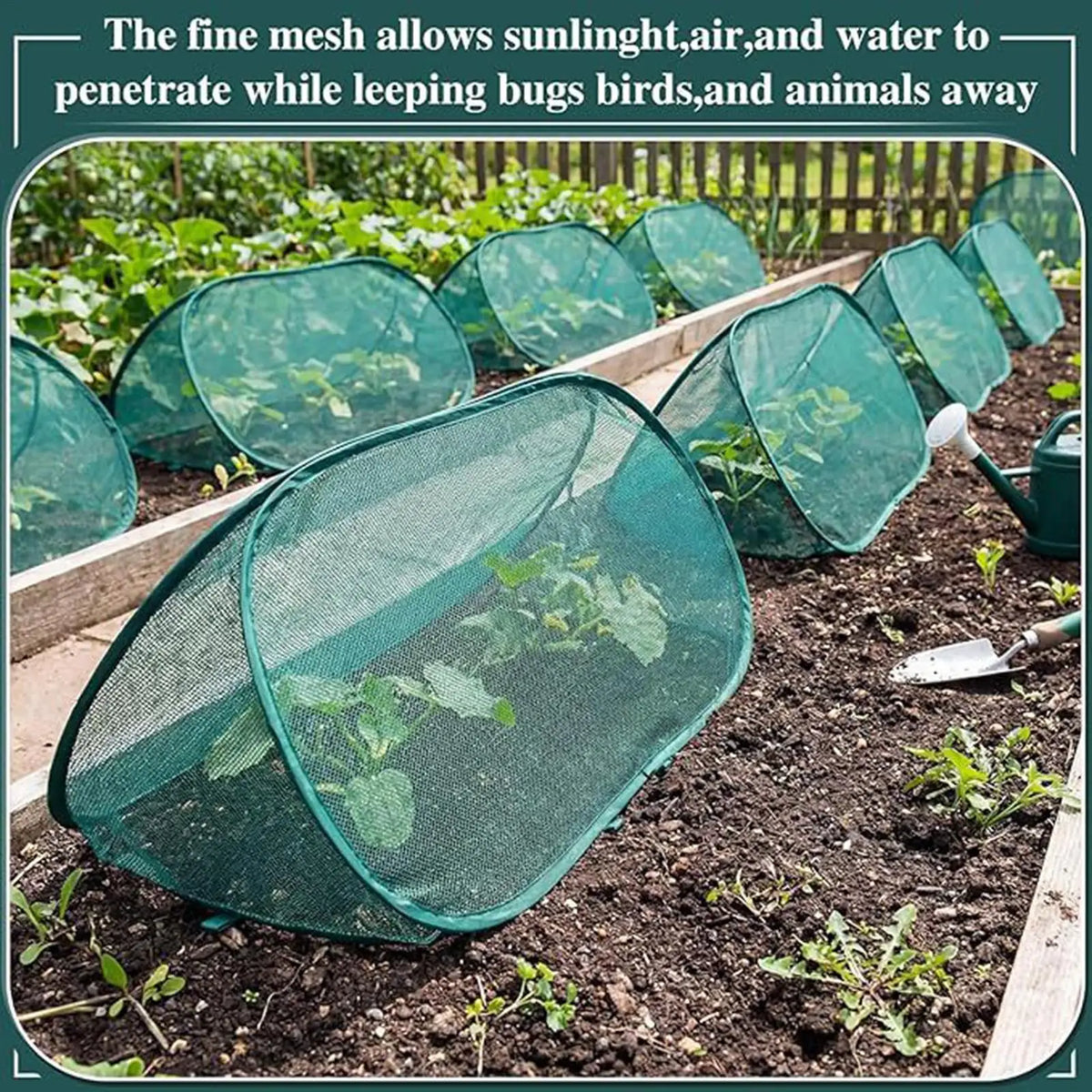 Pop-Up Plant Protection Netting with 6 Ground Stakes Garden Protective Netting Axl