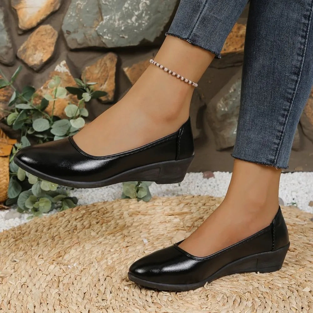 VKJF Women's Wedge Pumps – Pointed Toe Slip-On Casual Heels Women's Wedge Pumps Axl