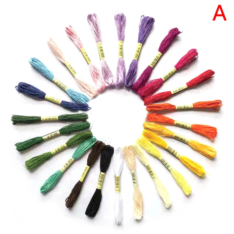 Multicolor Cotton Embroidery Thread Floss Skeins Kit 24–100 Pcs Embroidery Thread Kit Axl 24 colors