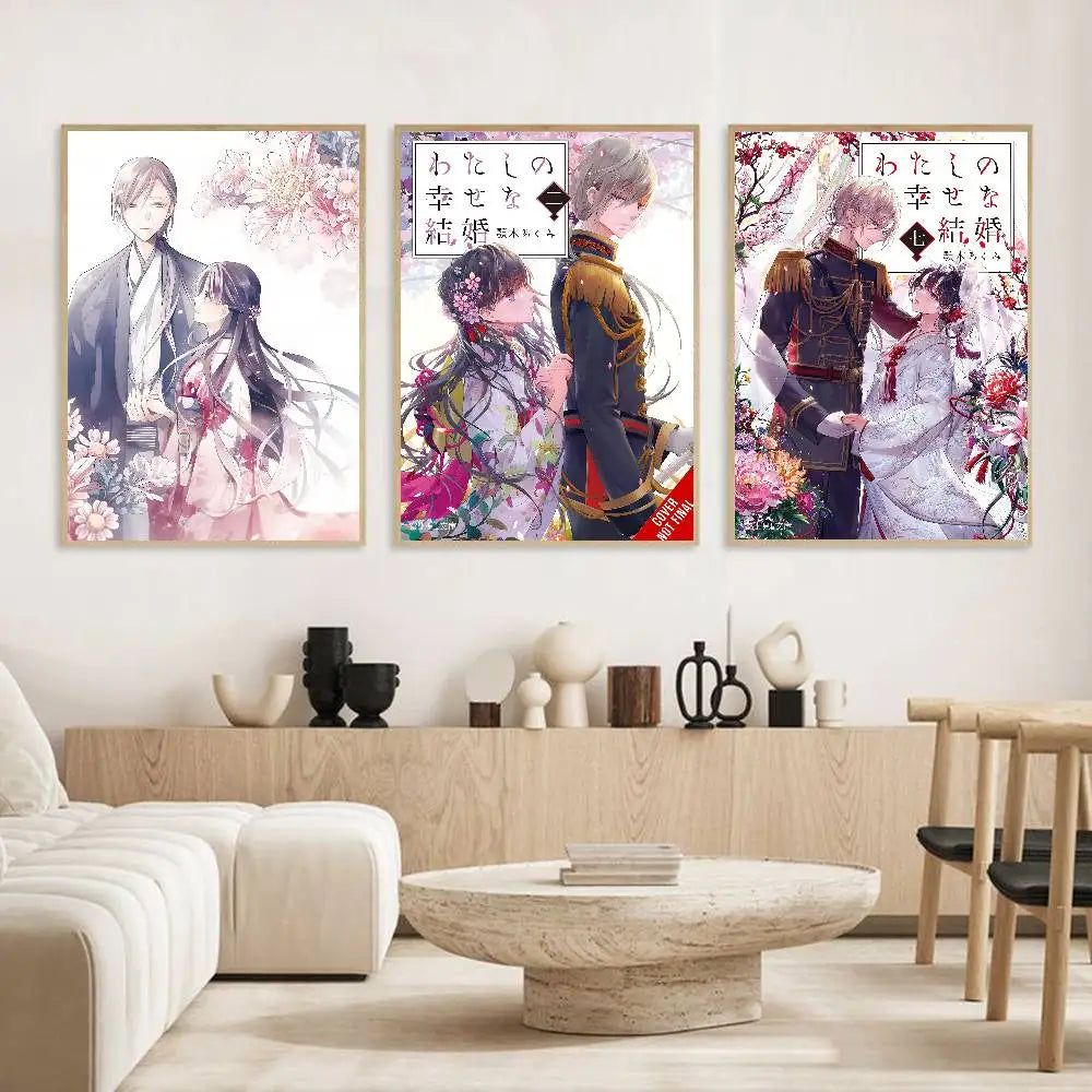 My Happy Marriage Anime Poster – HD Self-Adhesive Waterproof Wall Art Anime Wall Poster Axl