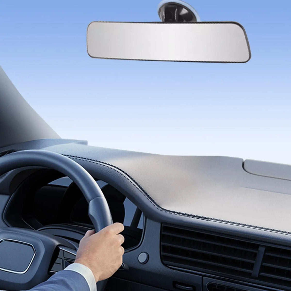 Panoramic Curved Car Rearview Mirror with Suction Cup Mount Car Rearview Mirror Axl
