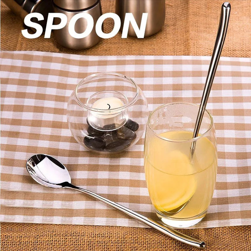 Korean Soup Spoons Stainless Steel Long Handle | 2/6/10 Pack Soup Spoon Set Axl