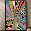 Retro Abstract Lines Self-Stick Wall Art Poster – Waterproof Wall Art Poster Axl White06 60X90cmNoframe