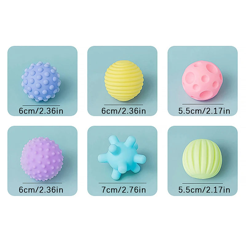 6-Piece Baby Sensory Balls – Textured Infant Rattle Toy Set Baby Sensory Toy Set Axl
