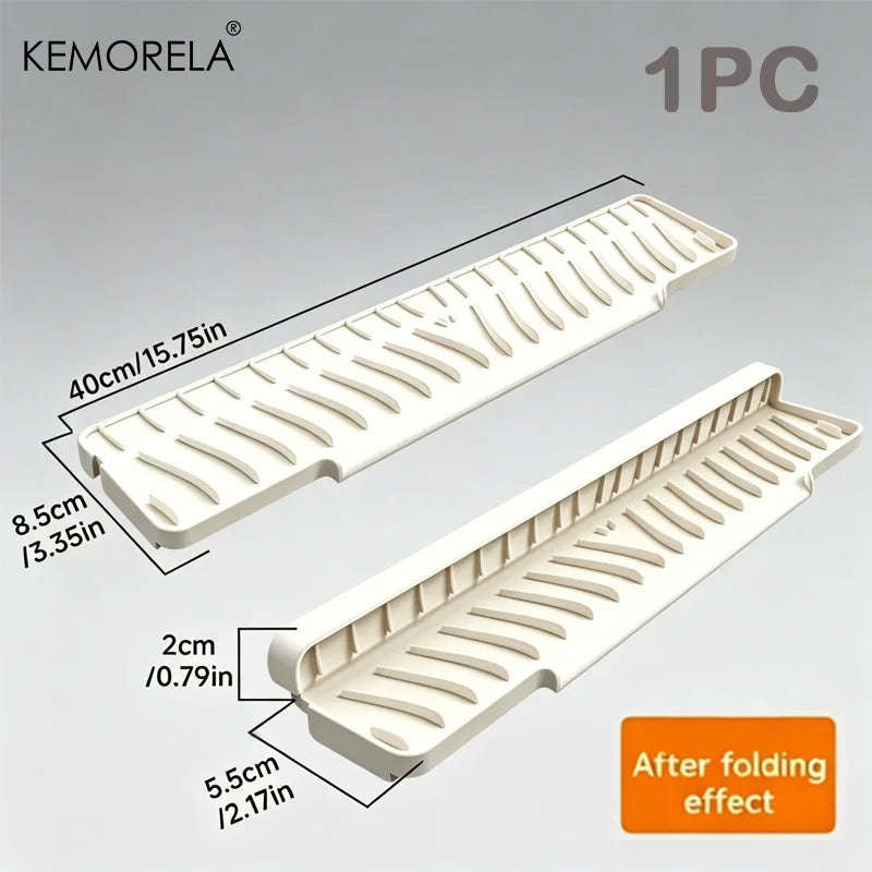 Silicone Sink Drain Mat – Anti-Slip Kitchen & Bathroom Drying Silicone Sink Mat Axl White