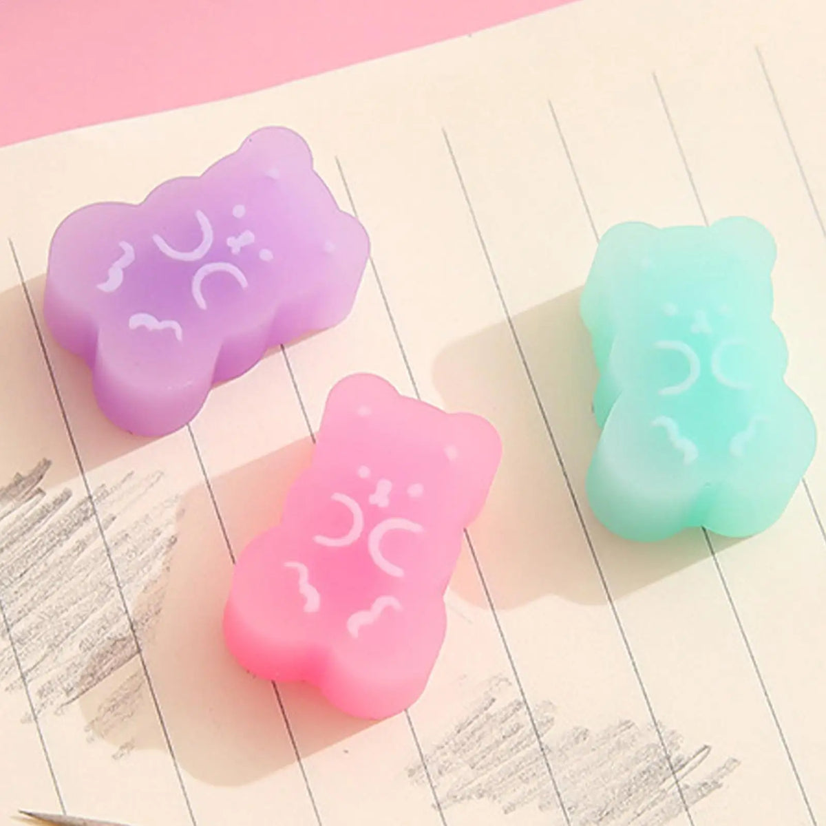 Cute Bear Animal Erasers for Kids – 5 Pack Fun Stationery Novelty Kids Erasers Axl