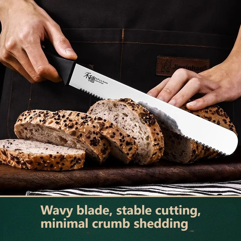 Serrated Bread Knife Stainless Steel – Cake & Sandwich Slicer Serrated Bread Knife Axl