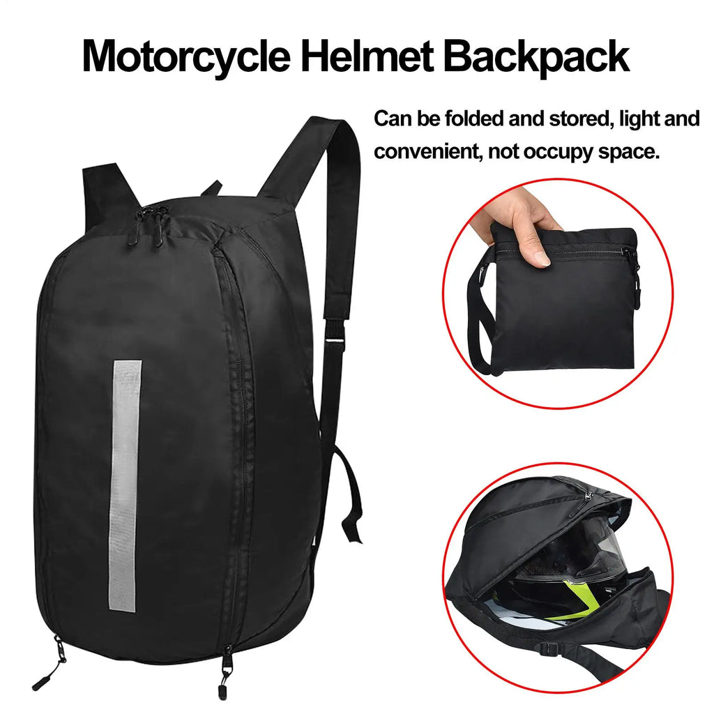 Motorcycle Helmet Backpack – Large Capacity Waterproof Nylon Bag Motorcycle Backpack Axl