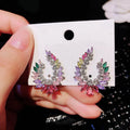 Huitan CZ Stud Earrings – Elegant Cubic Zirconia Wedding Jewelry CZ Stud Earrings Axl E5595