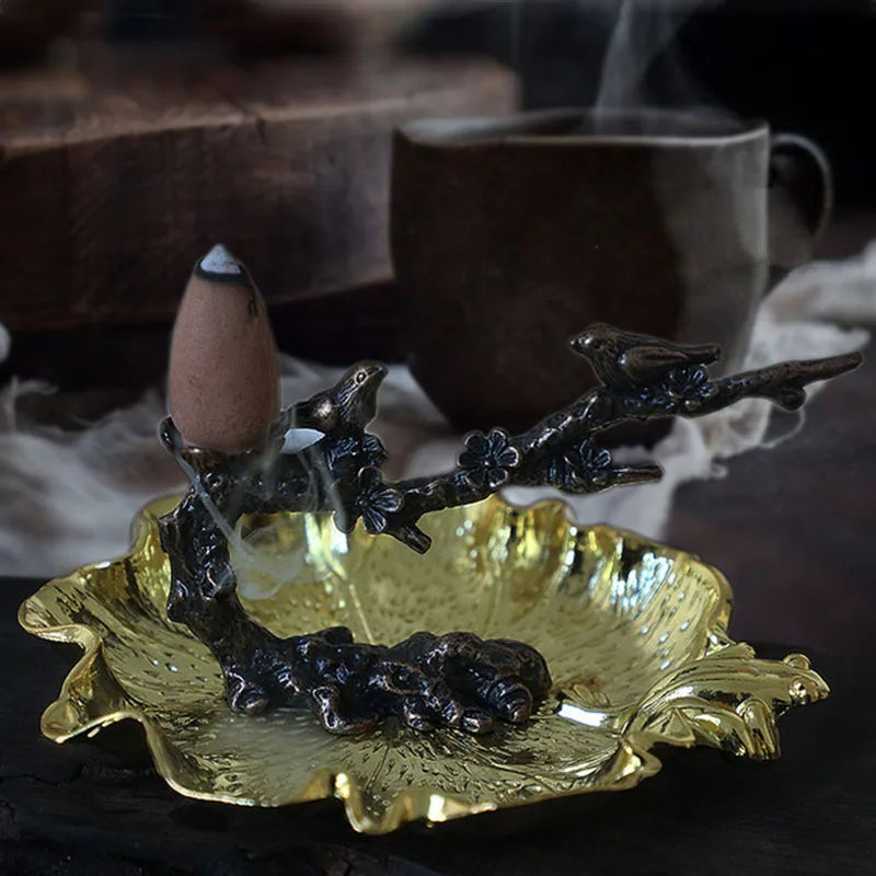 Lotus Backflow Incense Burner – Plum Branch Cone Holder Incense Burner Axl