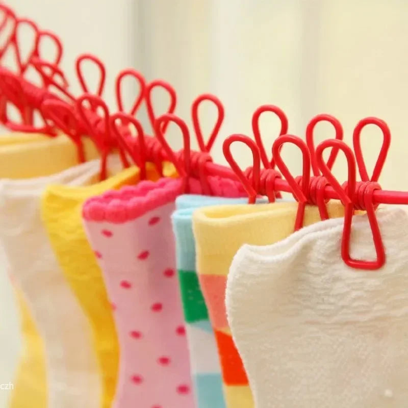 4M Stretch Camping Clothesline with 12 Clips | Travel Laundry Line Travel Clothesline Axl