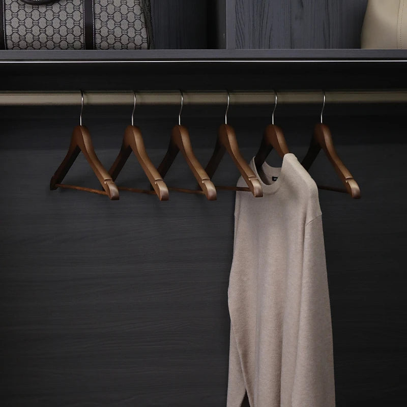Wooden Clothes Hangers Set of 10 – Retro Closet Organizer Wooden Clothes Hangers Axl