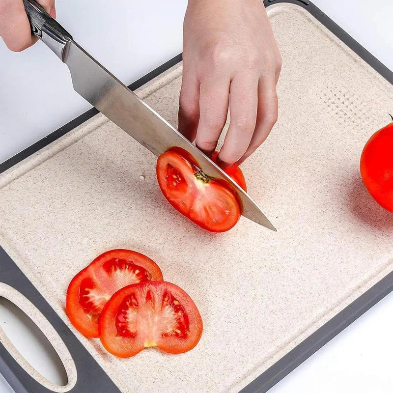 PLYS Double-Sided Cutting Board – Stainless Steel & Wheat Straw Cutting Board Axl