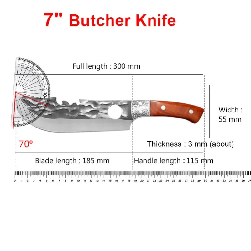 InLeung Stainless Steel Cleaver Knife with Wood Handle & Cover Cleaver Knife Axl