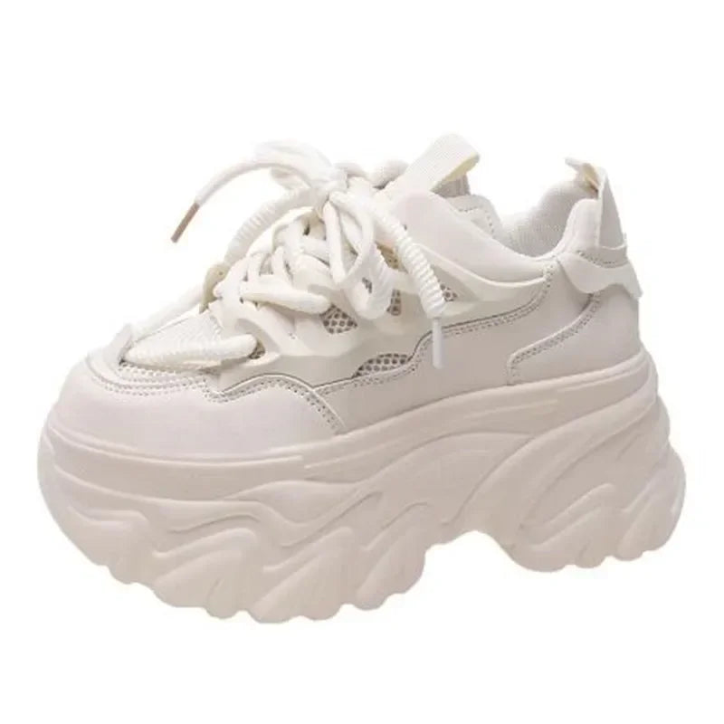 Women's Chunky Platform Sneakers – Thick Sole Lace-Up Trainers Platform Sneakers Axl 3 37