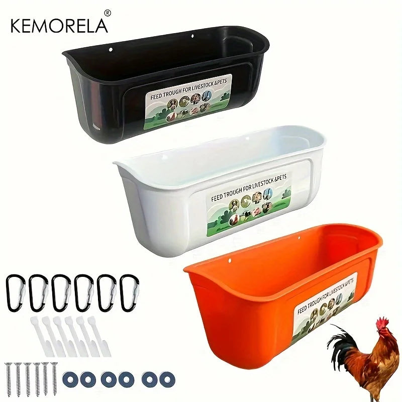 KEMORELA Large Hanging Chicken Feeder – Fence-Mounted Poultry Poultry Feeder Axl
