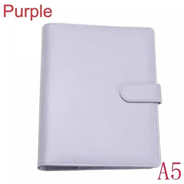 Vintage Leather Ring Binder Notebook A5 A6 | Refillable Organizer Ring Binder Notebook Axl A5 purple