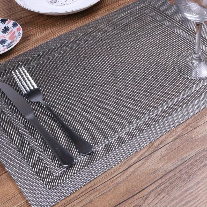 PVC Striped Non-Slip Placemat – Insulated Kitchen Table Mat Kitchen Placemat Axl