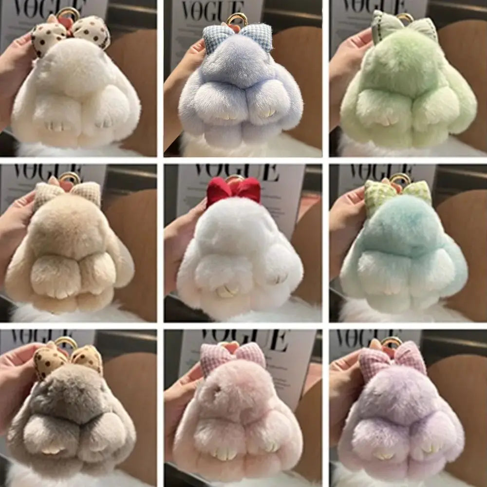 Fluffy Bunny Keychain – Plush Rabbit Bag Charm & Key Ring Plush Bag Charm Axl