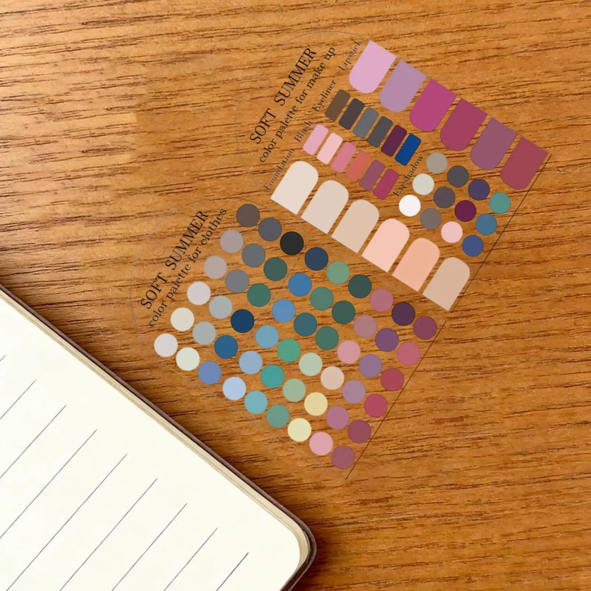Soft Summer Color Palette Cards – Seasonal Style & Makeup Guide Color Analysis Cards Axl