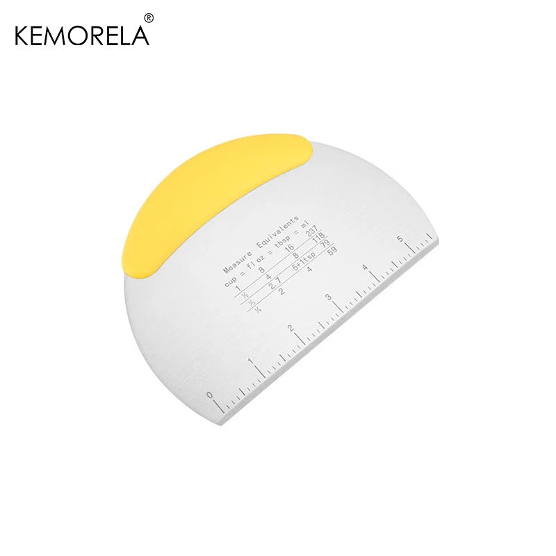 KEMORELA Stainless Steel Half Round Dough Scraper Pastry Dough Scraper Axl