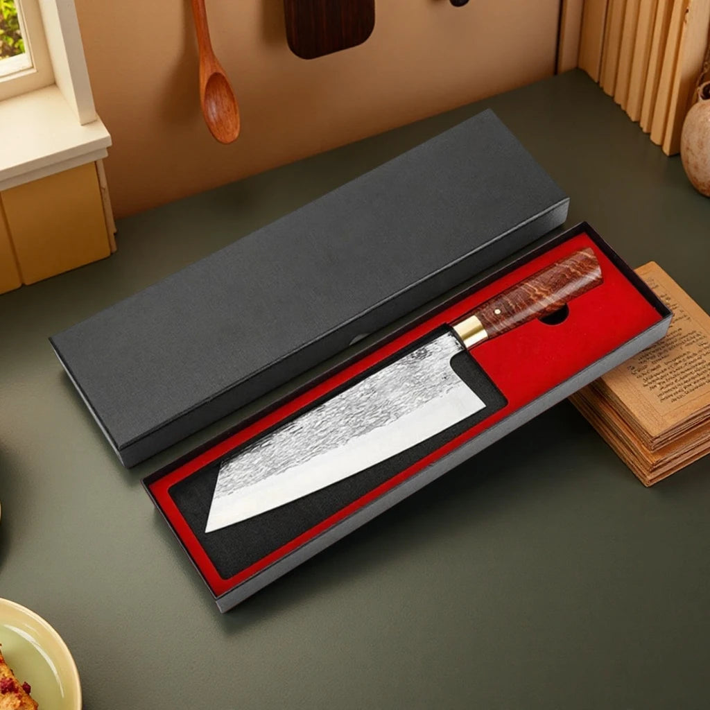 Forged Stainless Steel Meat Cleaver Chef Knife – Wood Handle Chef Knife Cleaver Axl