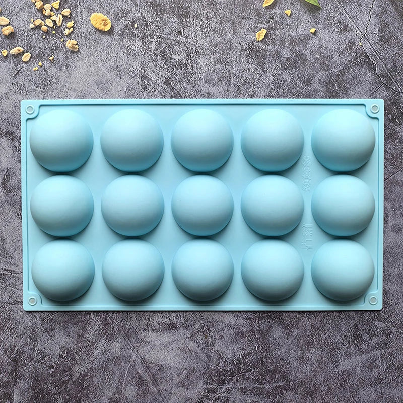 3D Half Sphere Silicone Mold for Mousse, Cake & Chocolate Silicone Baking Mold Axl Blue