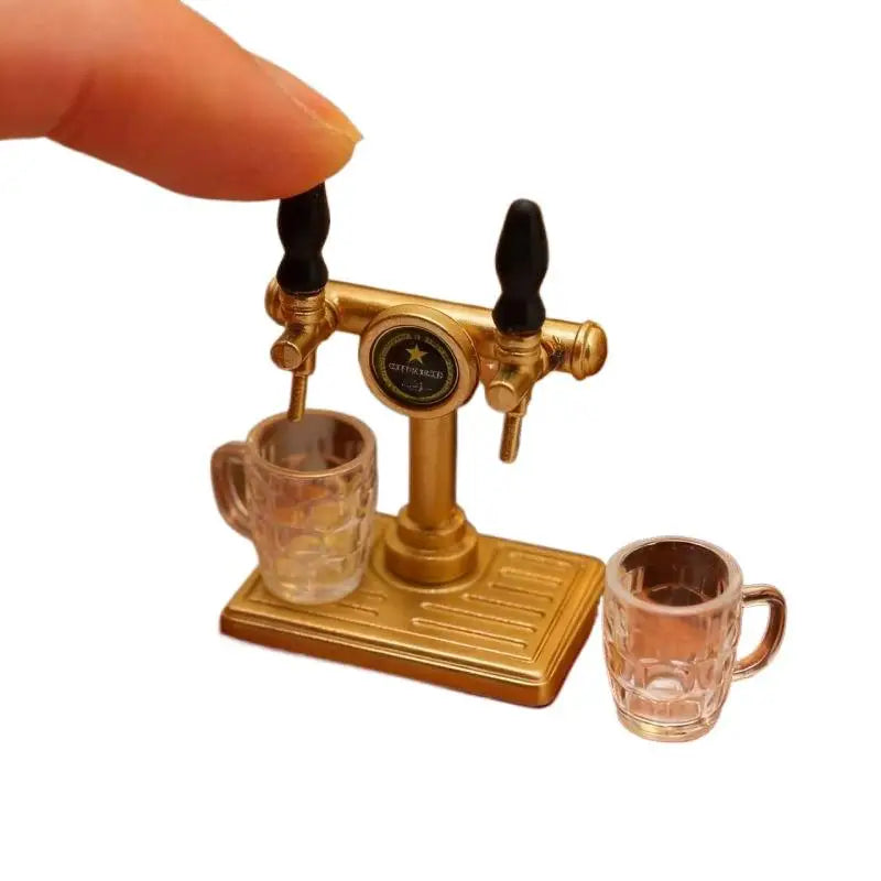 5-Piece Dollhouse Miniature Beer Mug Set – Resin Scene Decor Dollhouse Miniature Set Axl