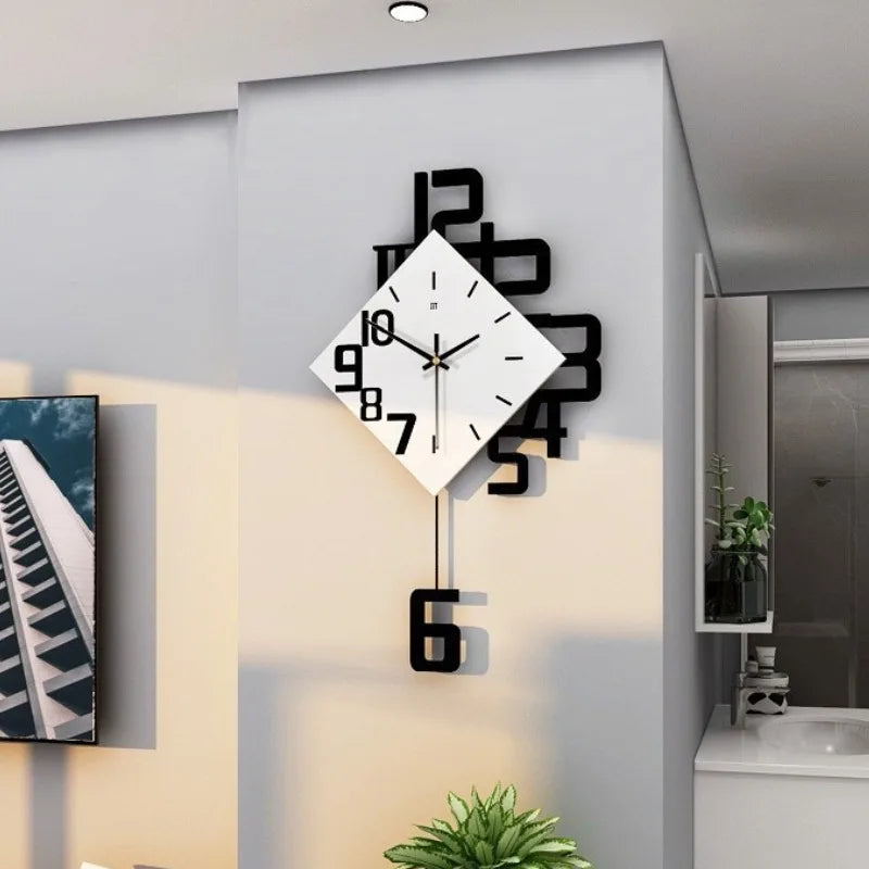 Modern Luxury Silent Wall Clock – Acrylic Geometric Pendulum Silent Wall Clock Axl JT1850