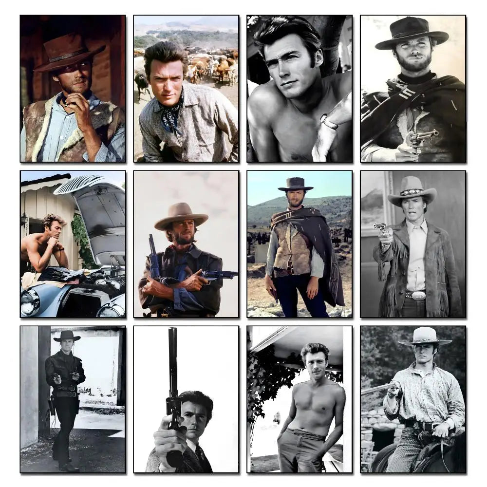 Clint Eastwood HD Art Poster – Waterproof Sticky Wall Decor Wall Art Poster Axl
