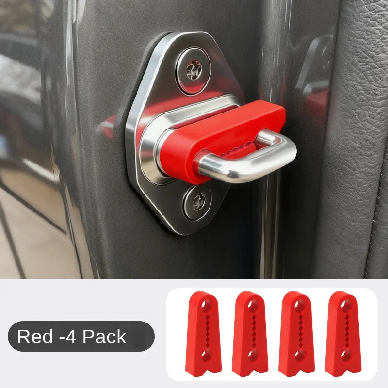 Car Door Silicone Damper Cushion Pads – Anti-Vibration 4 Pack Door Damper Pad Axl Regular Red 4PC