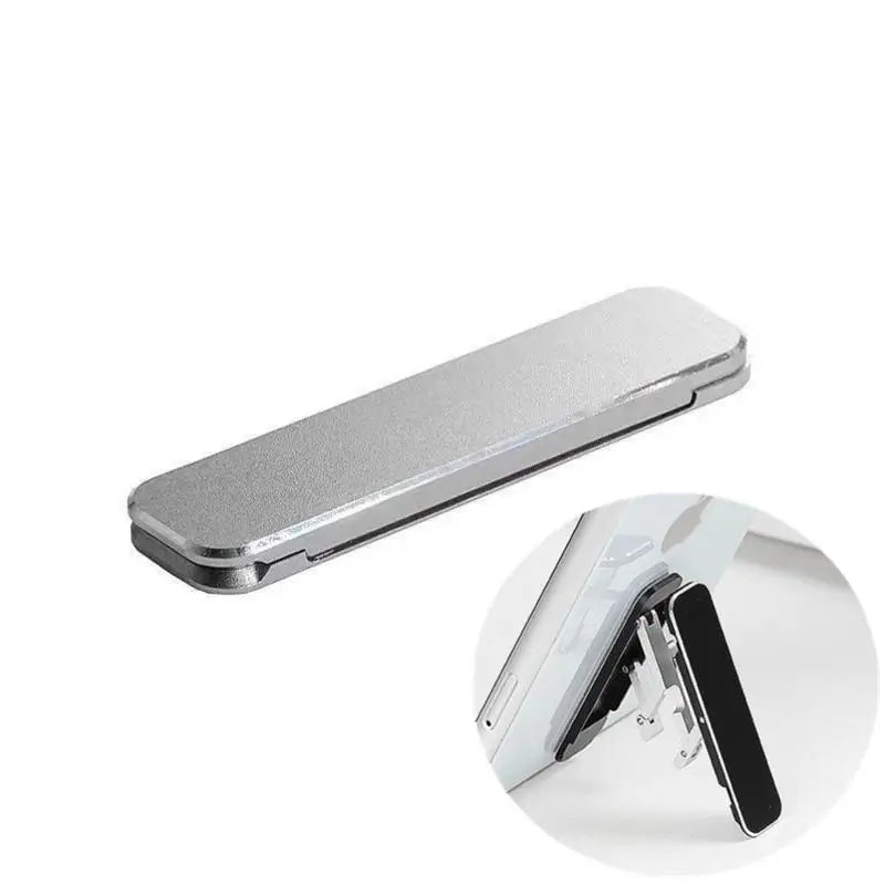 Mini Foldable Phone Stand – Aluminum Alloy Adjustable Desk Mount Phone Stand Axl 1PCS Silver