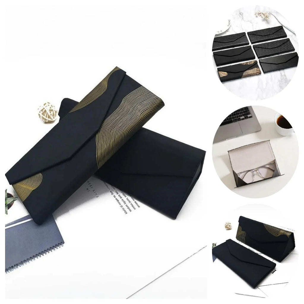 Foldable Triangle Eyeglass Case – Waterproof PU Leather Eyeglass Case Axl