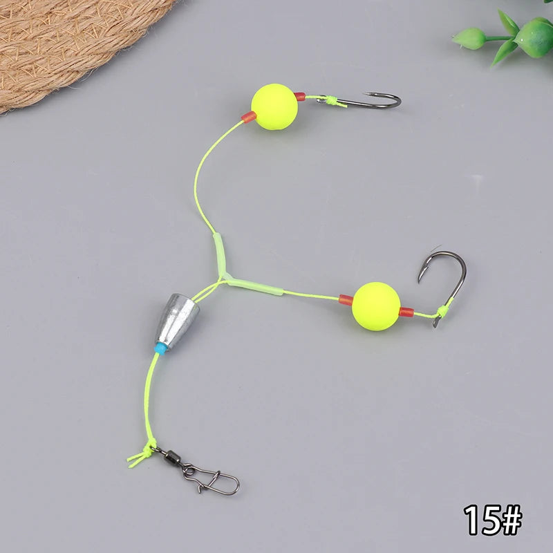 Double Hook Carp Hair Rig – Anti-Eject Ready Made Fishing Rig Carp Fishing Rig Axl Hook 15