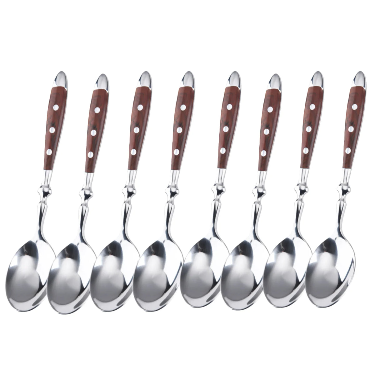 Elegant Stainless Steel Cutlery Set – Fork, Spoon & Steak Knife Stainless Steel Flatware Axl 8 Pc table spoon China Mainland