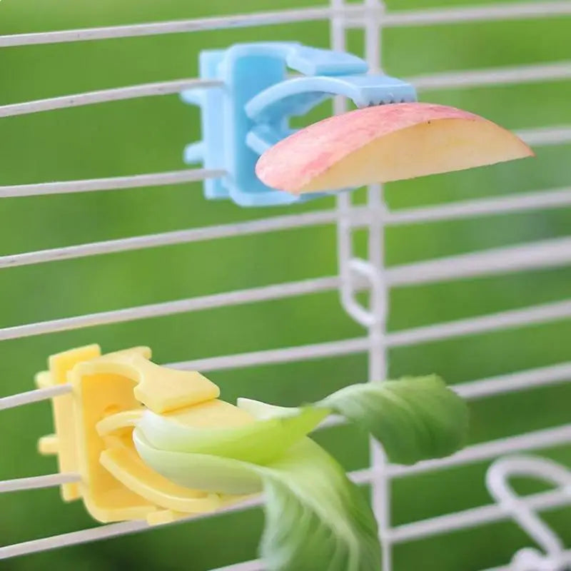 Parrot Bird Cage Food Clip Feeder – Fruit & Veggie Holder 2/4 Pcs Bird Cage Feeder Clip Axl