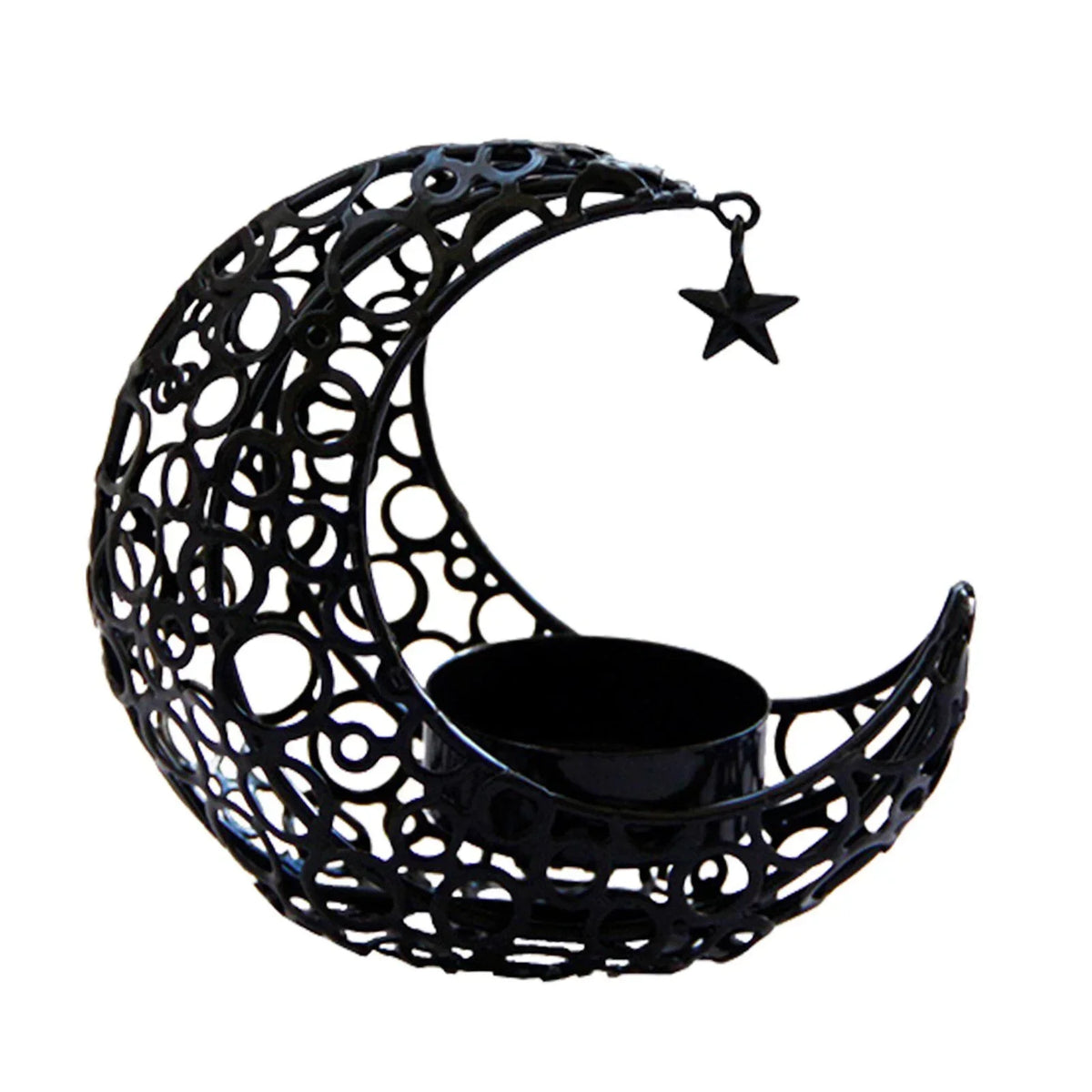 Ramadan Moon Metal Candle Holder – Eid Mubarak Home Decor Metal Candle Holder Axl black