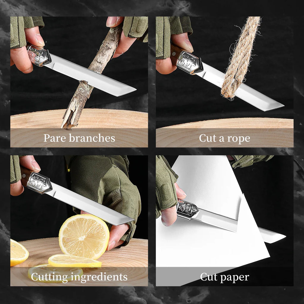 SHENJIU Fixed Blade Fruit & Kitchen Knife – Stainless Steel Fixed Blade Knife Axl