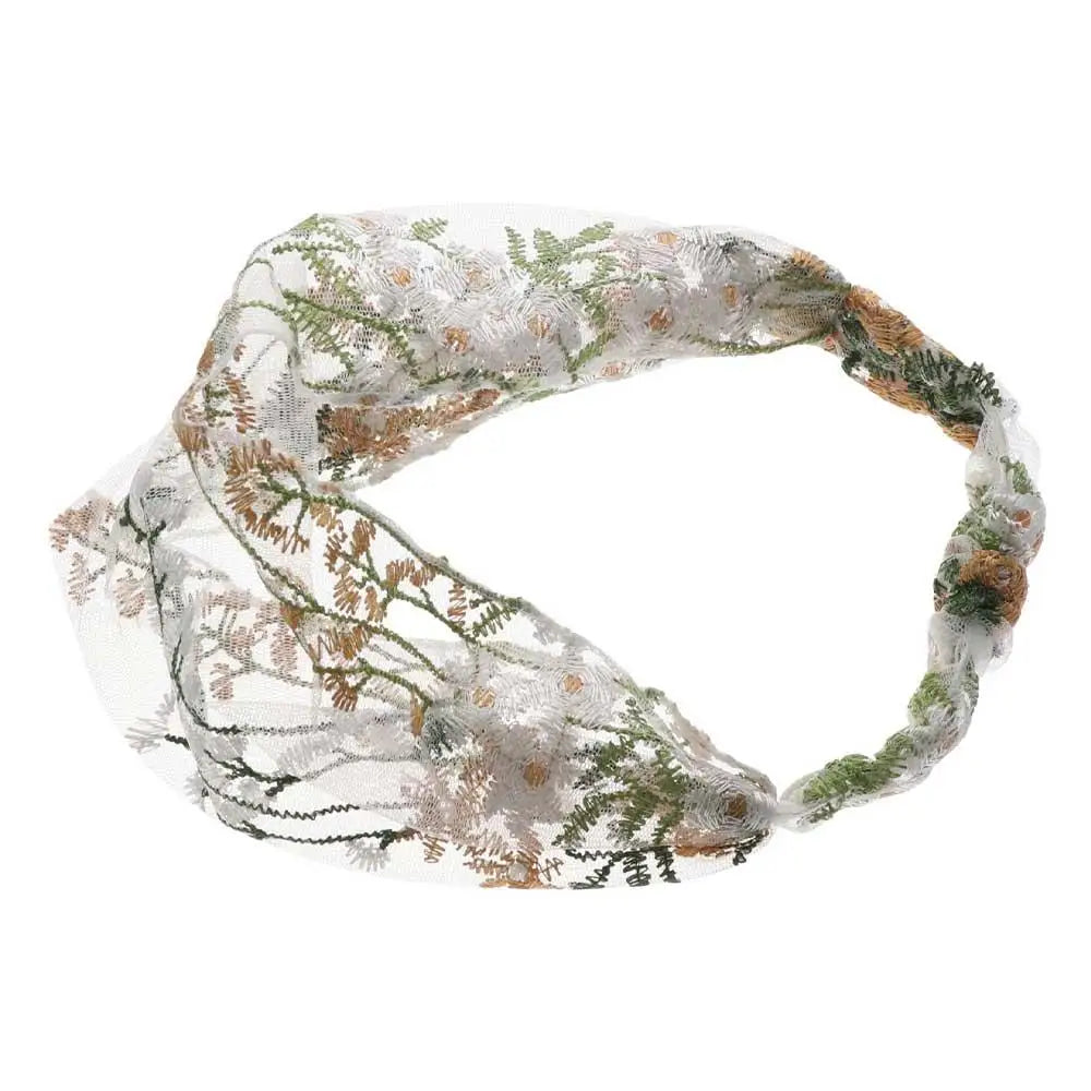 Korean Lace Floral Wide-Brim Turban Headband | Face Wash Hair Band Turban Headband Axl
