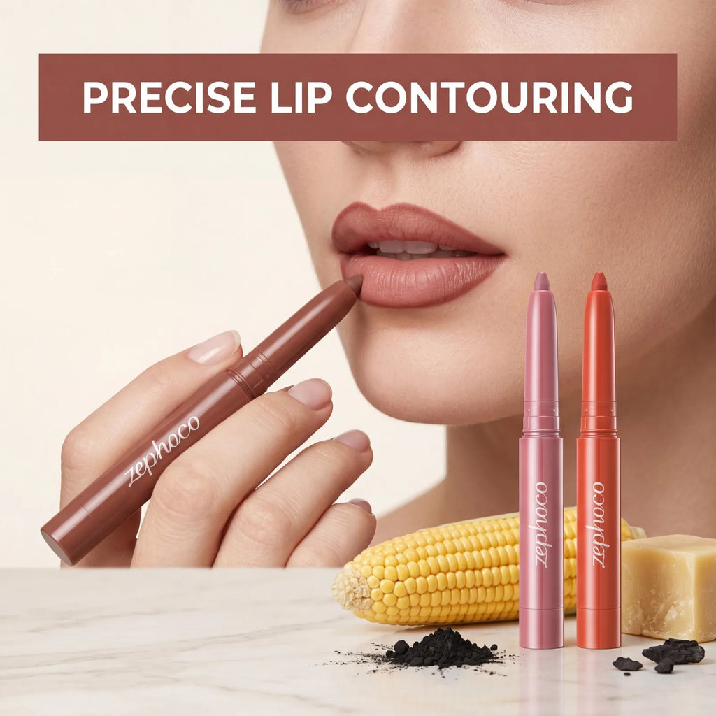 Matte Lip Liner Set – 3 Shades, Long-Lasting Color Lock Matte Lip Liner Axl