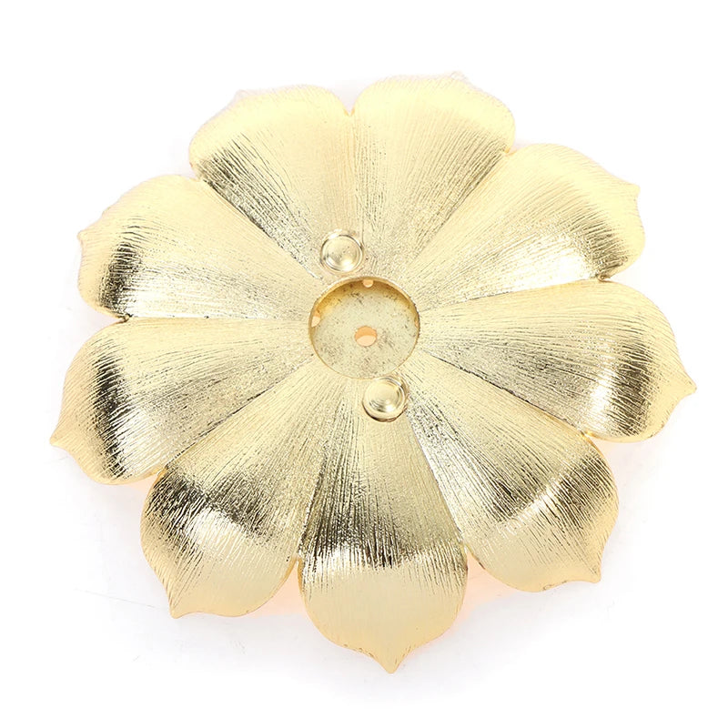 Gold Incense Burner Stick Holder – Buddhist Flower Plate Base Incense Burner Holder Axl
