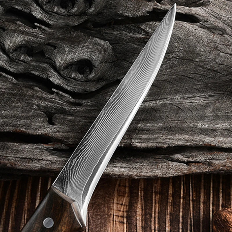 Damascus Steel Boning Knife with Sheath | 14cm Sharp Blade Damascus Boning Knife Axl